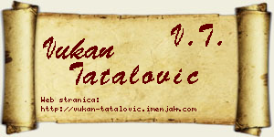 Vukan Tatalović vizit kartica